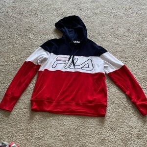 Retro women’s FILA velvet hoodie size M